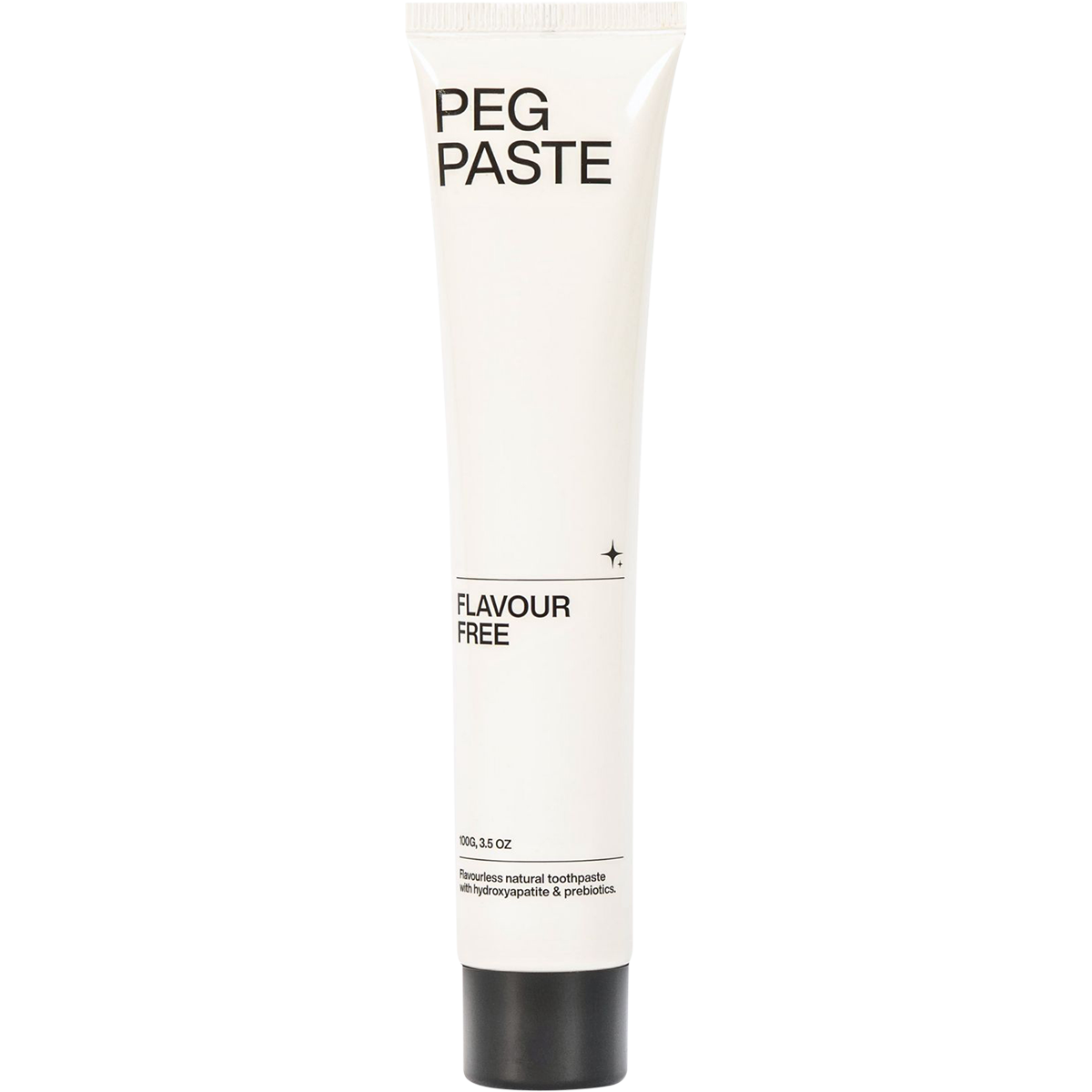 Peg Paste 100g Flavour Free Natural Toothpaste tube with hydroxyapatite on a white background.