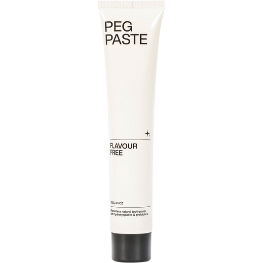 Peg Paste 100g Flavour Free Natural Toothpaste tube with hydroxyapatite on a white background.