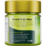Peppertux Turkish Pistachio Cream 200g glass jar with a gold lid and green label, angled left on a white background.