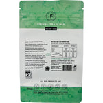 Back of a 100g Paleo Hero Primal Trail Mix bag with nutritional facts and ingredients on a white background.