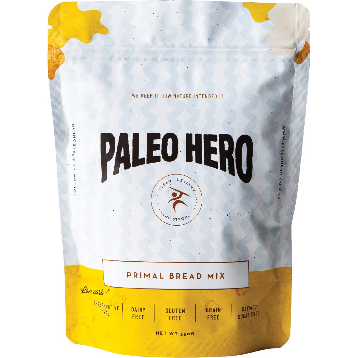 350g bag of Paleo Hero Primal Bread Mix, a gluten-free and low-carb baking blend with nut flours and seeds.