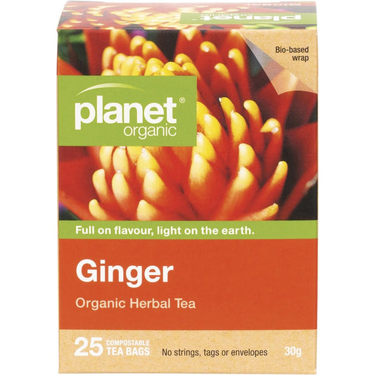 Planet Organic Ginger Herbal Tea Bags 25 Pack