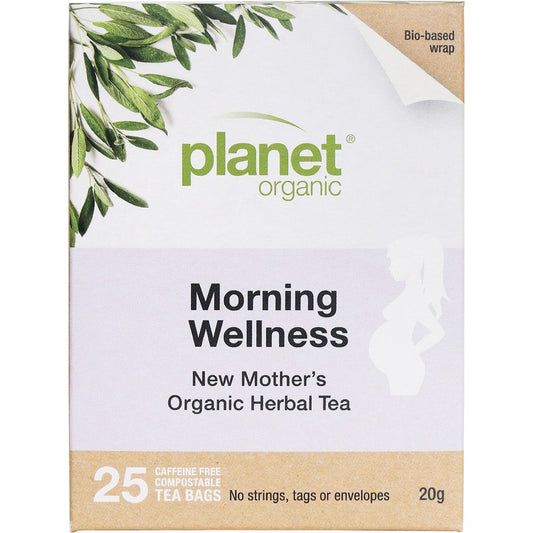 Planet Organic New Mother's Morning Wellness Herbal Tea Bags 25 Pack