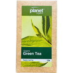 125g box of Planet Organic Green Tea herbal loose leaf tea on a white background.