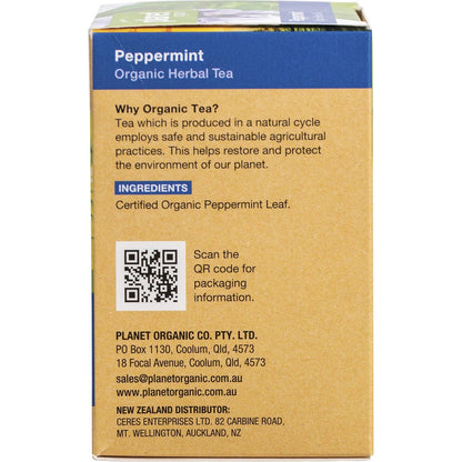 Planet Organic Peppermint Herbal Tea Bags 25 Pack