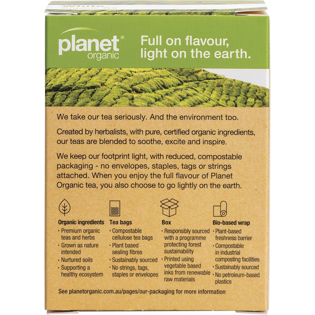 Planet Organic White Tea Herbal Tea Bags 25 Pack