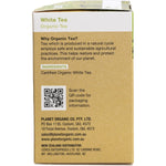 Right side of Planet Organic White Tea box showing key benefits and the Australian Certified Organic logo.