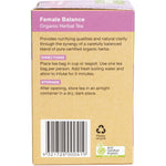 Side view of the Planet Organic Female Balance tea box highlighting its organic and Australian-owned credentials.