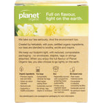 Rear of Planet Organic Jasmine Green Tea box showing ingredients, brewing instructions, and organic certification.