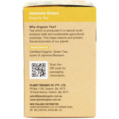 Planet Organic Jasmine Green Herbal Tea Bags 25 Pack