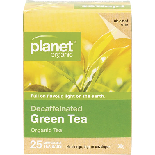 Planet Organic Green Tea – Decaffeinated Herbal Tea Bags 25 Pack