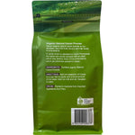 Back of Planet Organic Cacao Powder 500g bag showing nutritional information and certified organic logo.