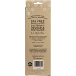 Back of Ever Eco 4-pack stainless steel straw packaging with product features and brand information.