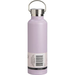 Lilac 750ml Ever Eco insulated stainless steel bottle with silver cap and carry handle, shown from a right side angle.
