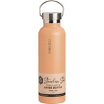 Peach 750ml Ever Eco insulated stainless steel drink bottle with a matte powder-coated finish and a silver carry handle.