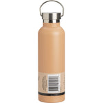 Right side view of a peach Ever Eco 750ml insulated bottle showing the matte finish and silver carry handle.