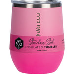354ml Ever Eco Rise insulated tumbler in rose with a matte powder-coated finish and a clear sliding lid.