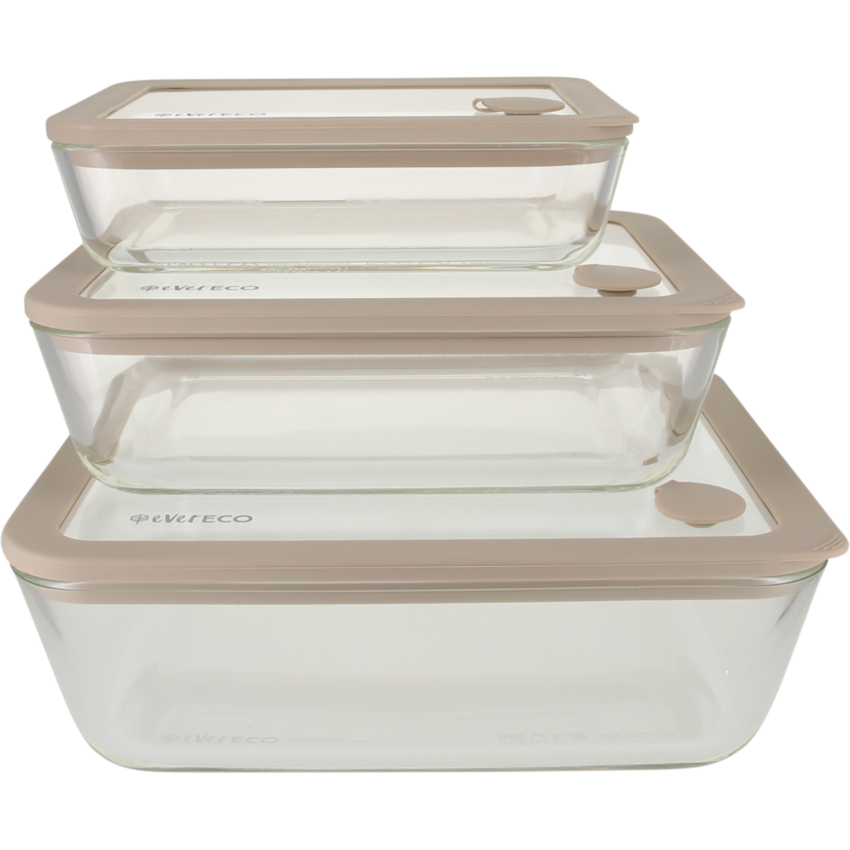 Ever Eco Glass Food Containers Oatmeal 3pk