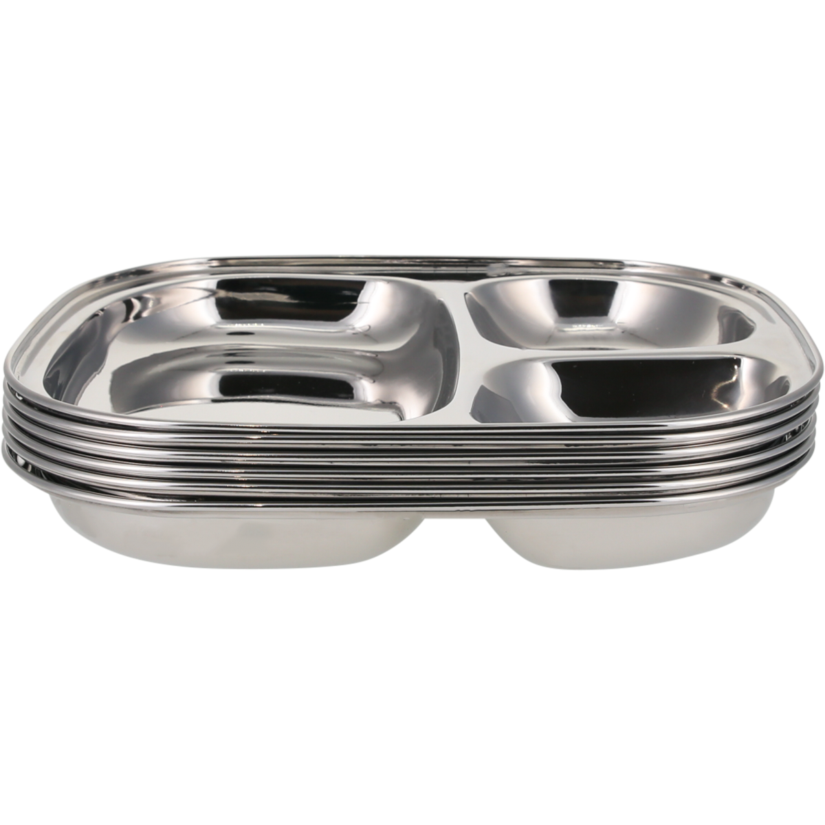 Ever Eco Stainless Steel Divided Kids Plate 1pc (Pack of 6)