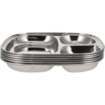 Ever Eco Stainless Steel Divided Kids Plate 1pc (Pack of 6)
