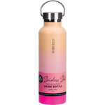 750ml Ever Eco insulated stainless steel bottle in Rise pink ombré with a silver screw-top lid and carry handle.
