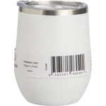Ever Eco 354ml Cloud white insulated tumbler with a matte finish and clear sliding lid, angled to the right.