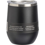 Onyx black Ever Eco 354ml insulated tumbler with clear sliding lid, shown from a side angle on a white background.