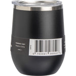 Onyx black Ever Eco 354ml insulated tumbler with a clear sliding lid, shown from the side on a white background.