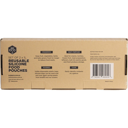 Ever Eco Reusable Silicone Food Pouches 1L 2 Pack