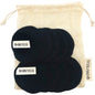 Ever Eco Reusable Bamboo Makeup Removal Pads Black with Wash Bag(Includes Cotton Wash Bag) 10 Pack