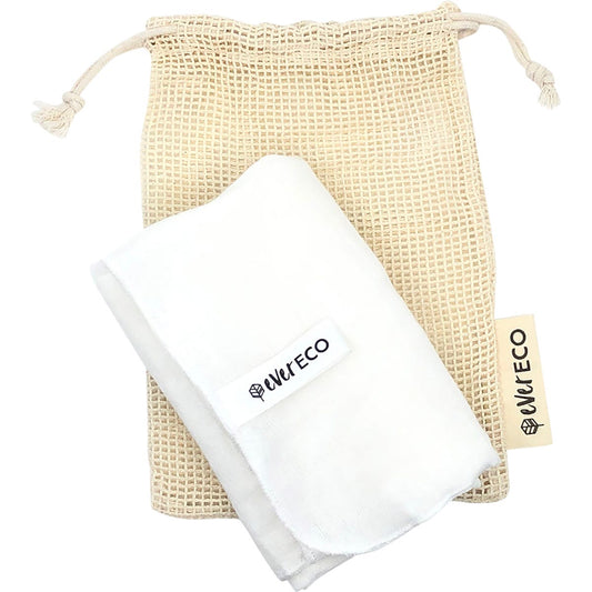 Ever Eco Muslin Facial Cloths with Cotton Wash Bag 2 Pack