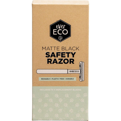 Ever Eco Safety Razor Matte Black(Includes 10 replacement blades)
