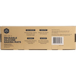 Back of packaging for Ever Eco reusable silicone baking mats 2 pack showing product features and care instructions.