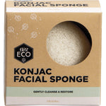 White teardrop-shaped Ever Eco Konjac Facial Sponge Original with a hanging string on a white background.