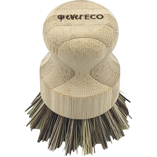 Ever Eco Pot Scrubber Bamboo Handle, Palm Leaf Bristles