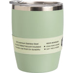 Ever Eco 295ml insulated coffee cup in sage green shown from a side angle on a white background.