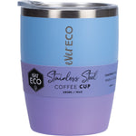 Ever Eco 295ml insulated coffee cup in Balance, featuring a blue and purple ombre design and a clear splash-proof lid.