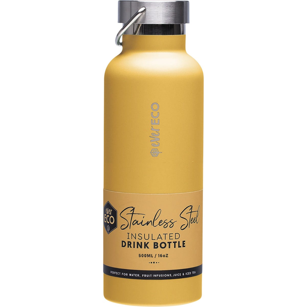 500ml Marigold Ever Eco insulated stainless steel drink bottle with a matte powder coated finish and carry handle lid.