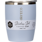 295ml Ever Eco insulated coffee cup in Cove blue with a clear splash-proof lid and matte finish.