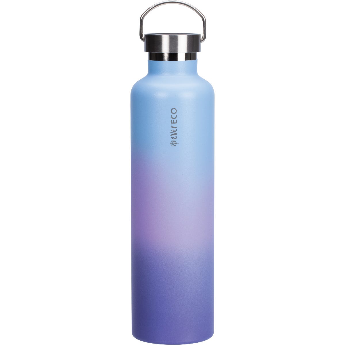 Ever Eco 1L Balance purple ombre insulated stainless steel drink bottle on a white background.