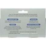Back of Ever Eco 4 pack recycled mesh produce bags packaging on a white background.