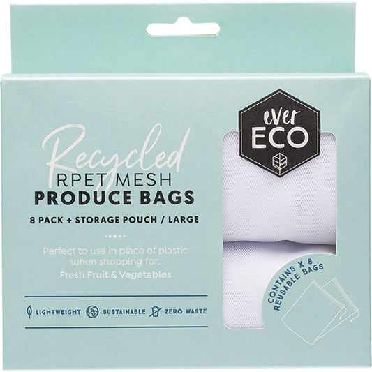 Ever Eco Reusable Produce Bags Recycled Polyester Mesh 8 Pack