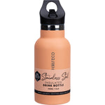 Peach 350ml Ever Eco insulated stainless steel bottle in Los Angeles peach with a matte finish on a white background.