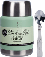 Sage 500ml insulated stainless steel food jar with a foldable spoon and lid that doubles as a serving bowl.