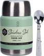 Ever Eco Insulated Stainless Steel Food Jar Sagewith Foldable Spoon & Bowl 500ml
