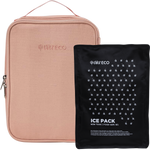 Pink Ever Eco insulated lunch bag in Sorbet with a matching gel ice pack and carrying handle.