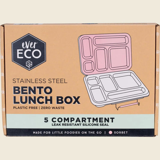 Ever Eco Stainless Steel 5 Compartment Bento Lunch Box Sorbet 1pc