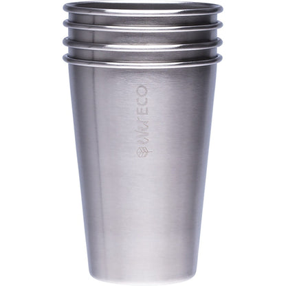 Single 500ml brushed stainless steel drinking cup on a white background.