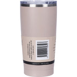 Rose 592ml Ever Eco insulated stainless steel tumbler with a clear sliding lid, shown from a right side angle.