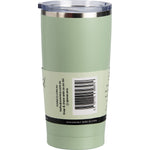 Sage green 592ml Ever Eco insulated tumbler with a clear lid, shown from a side angle on a white background.